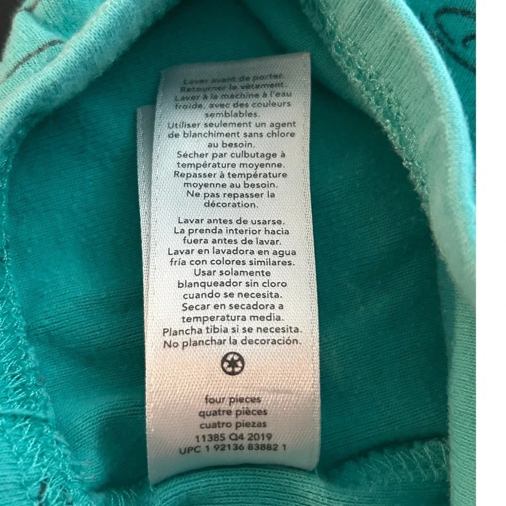 Carters Toddler Boys Teal Hippo Hello Pajama Shorts Size 2T (1306)